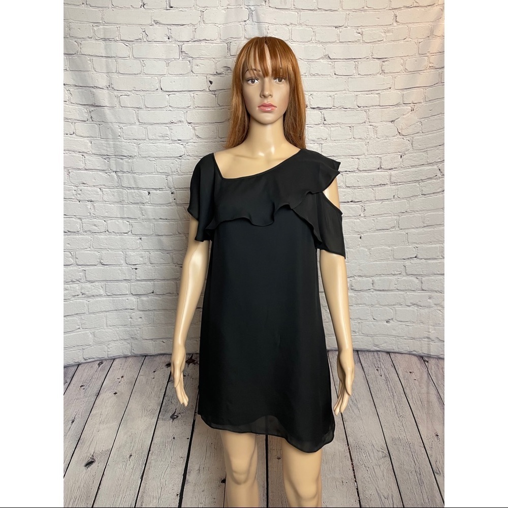 NWT New Cami NYC Aurora Black Silk Asymmetrical Dress Size S